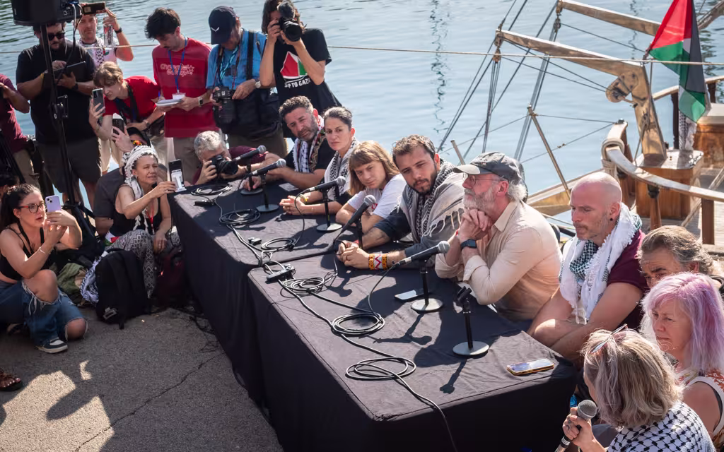 Press conference of the Global Sumud Flotilla in Barcelona